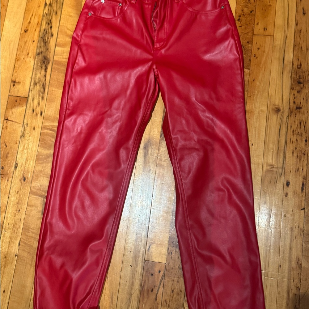 Steve Madden Faux Red Leather Pants